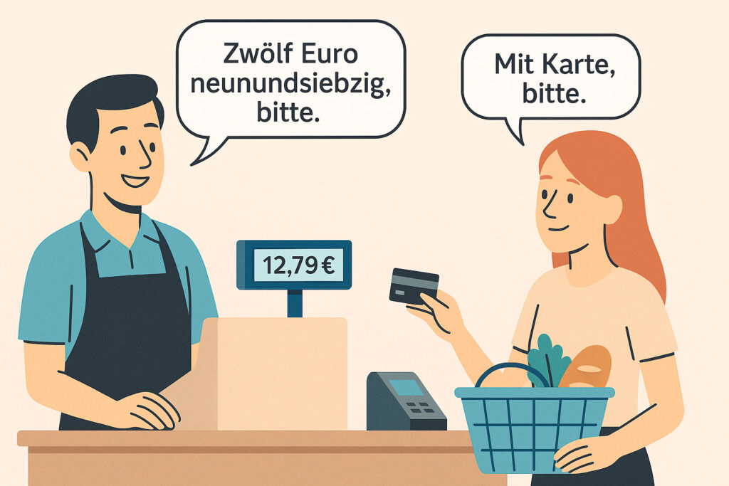 Примеры употребления чисел в немецком языке: Деньги