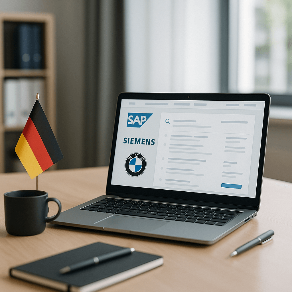 Пошук роботи в міжнародних компаніях Німеччини за ноутбуком