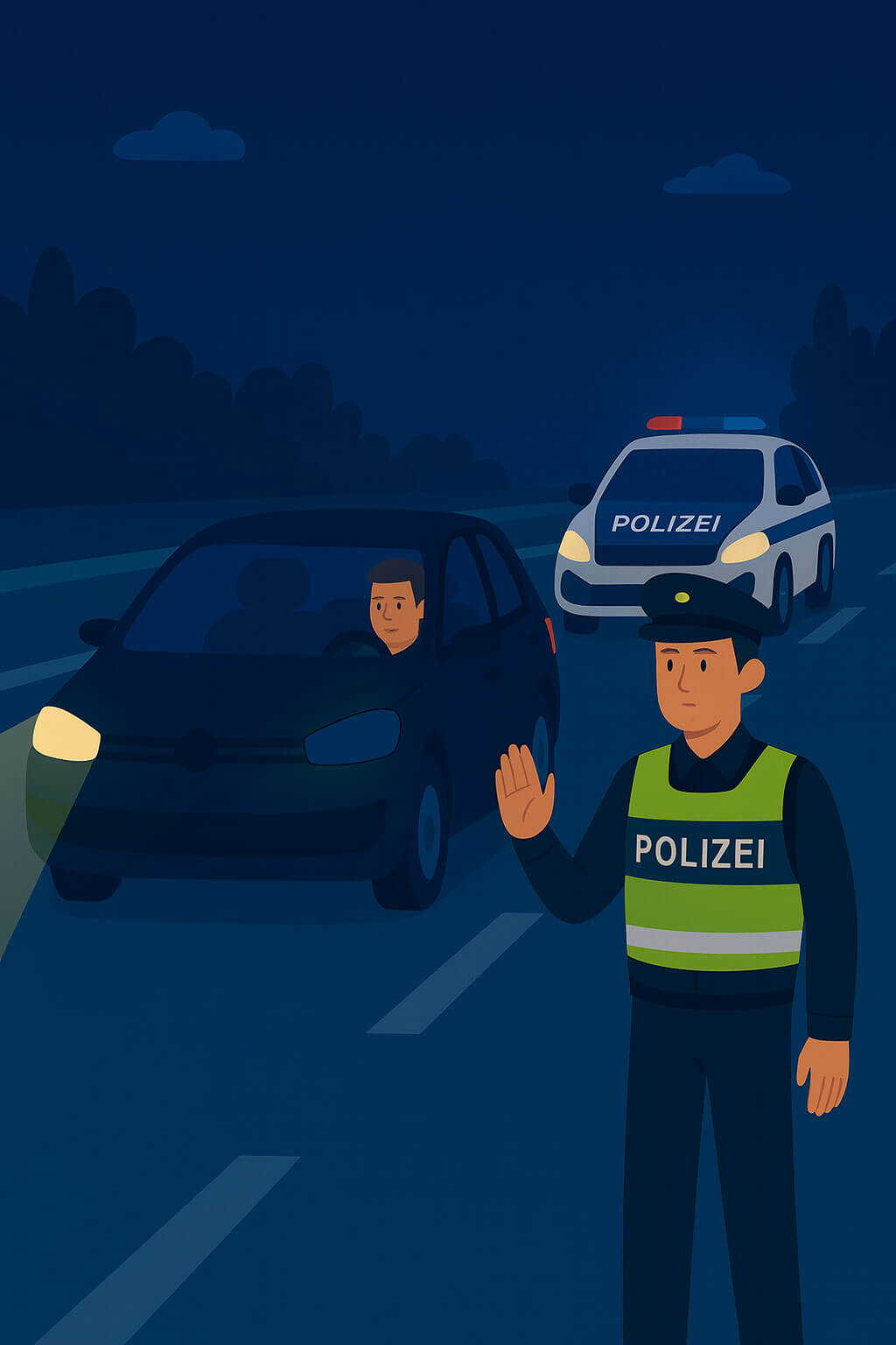 Штрафы за неправильное использование света фар в Германии