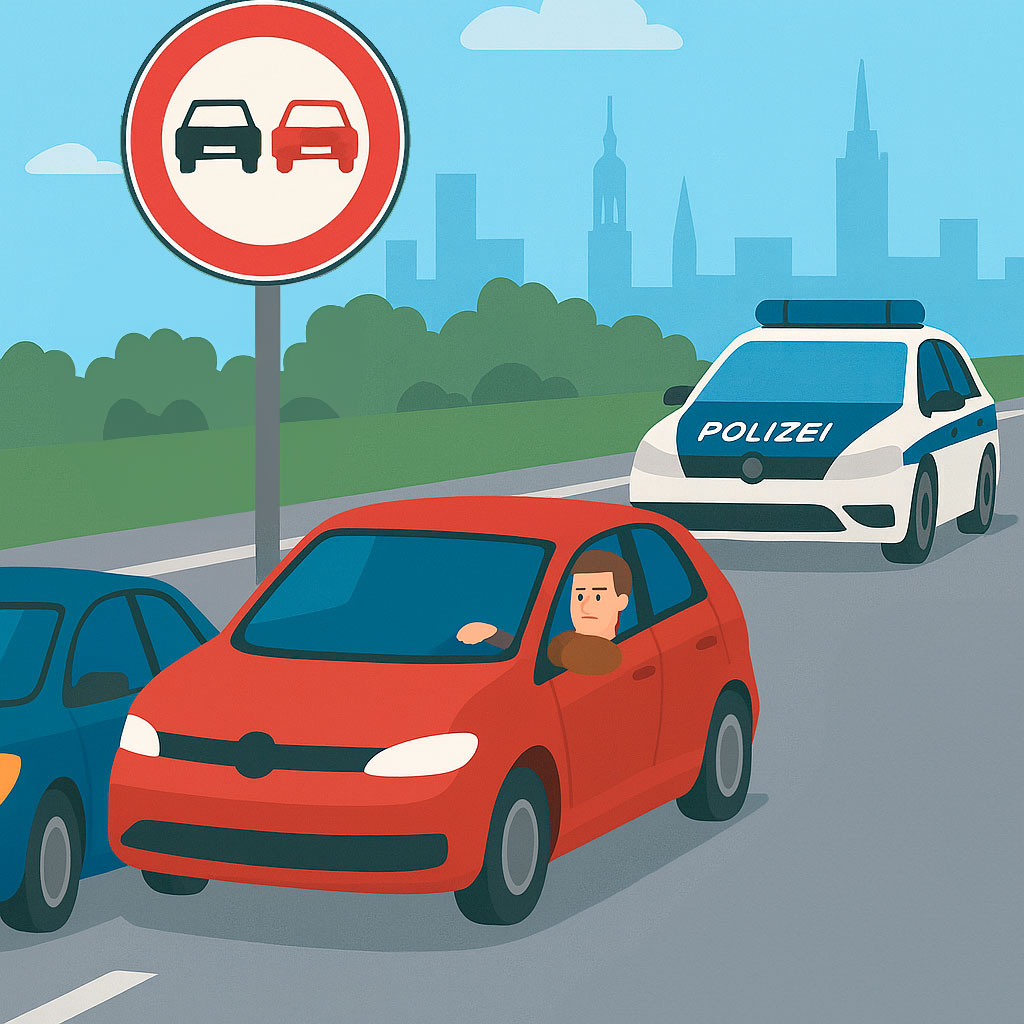 Штрафы за неправильный обгон в Германии: баллы и ответственность