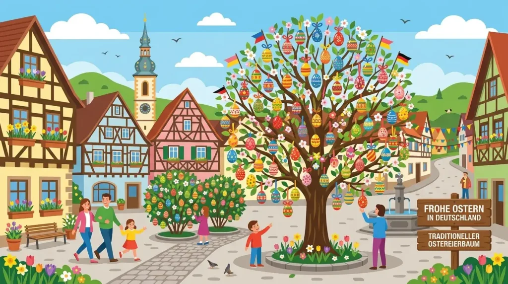 Где можно увидеть пасхальные деревья в Германии