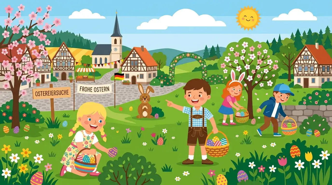 Поиск пасхальных яиц в Германии